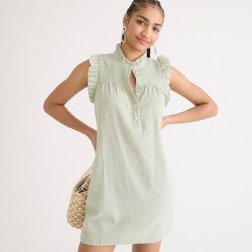 J.Crew Black Garden Dress in Soft Gauze, Size XS, Smocked, Ruffles - Picture 3 of 10